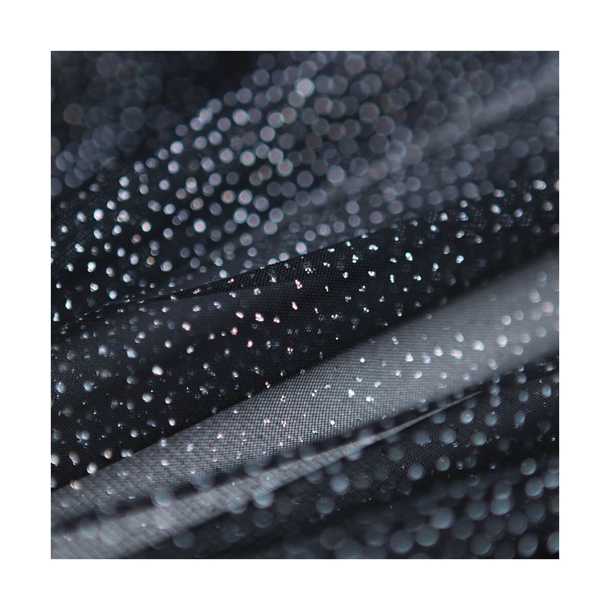 Tulle souple noir / argenté