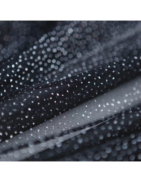 Tulle souple noir / argenté