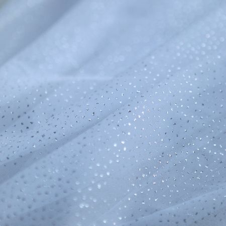 Tulle souple blanc / argenté