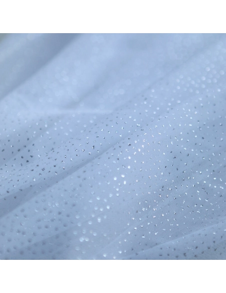 Tulle souple blanc / argenté