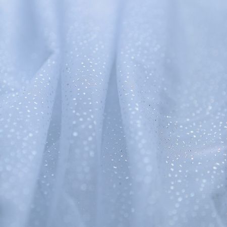 Tulle souple blanc / argenté
