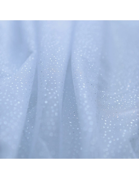 Tulle souple blanc / argenté
