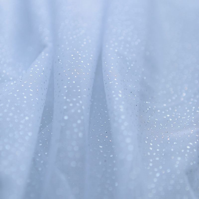 Tulle souple blanc / argenté