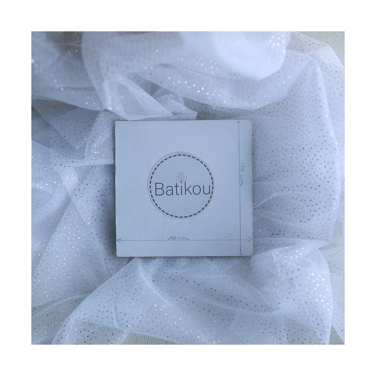 Tulle souple blanc / argenté