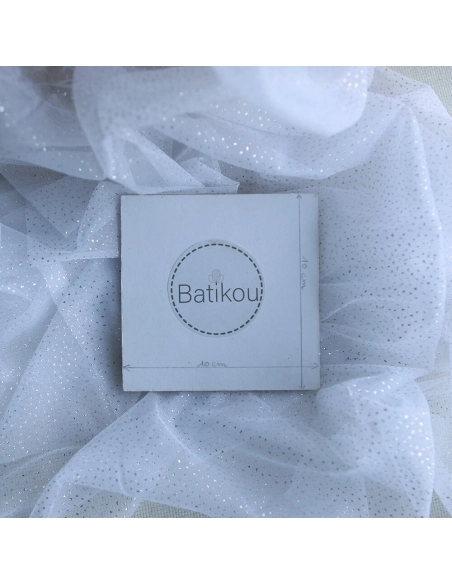 Tulle souple blanc / argenté