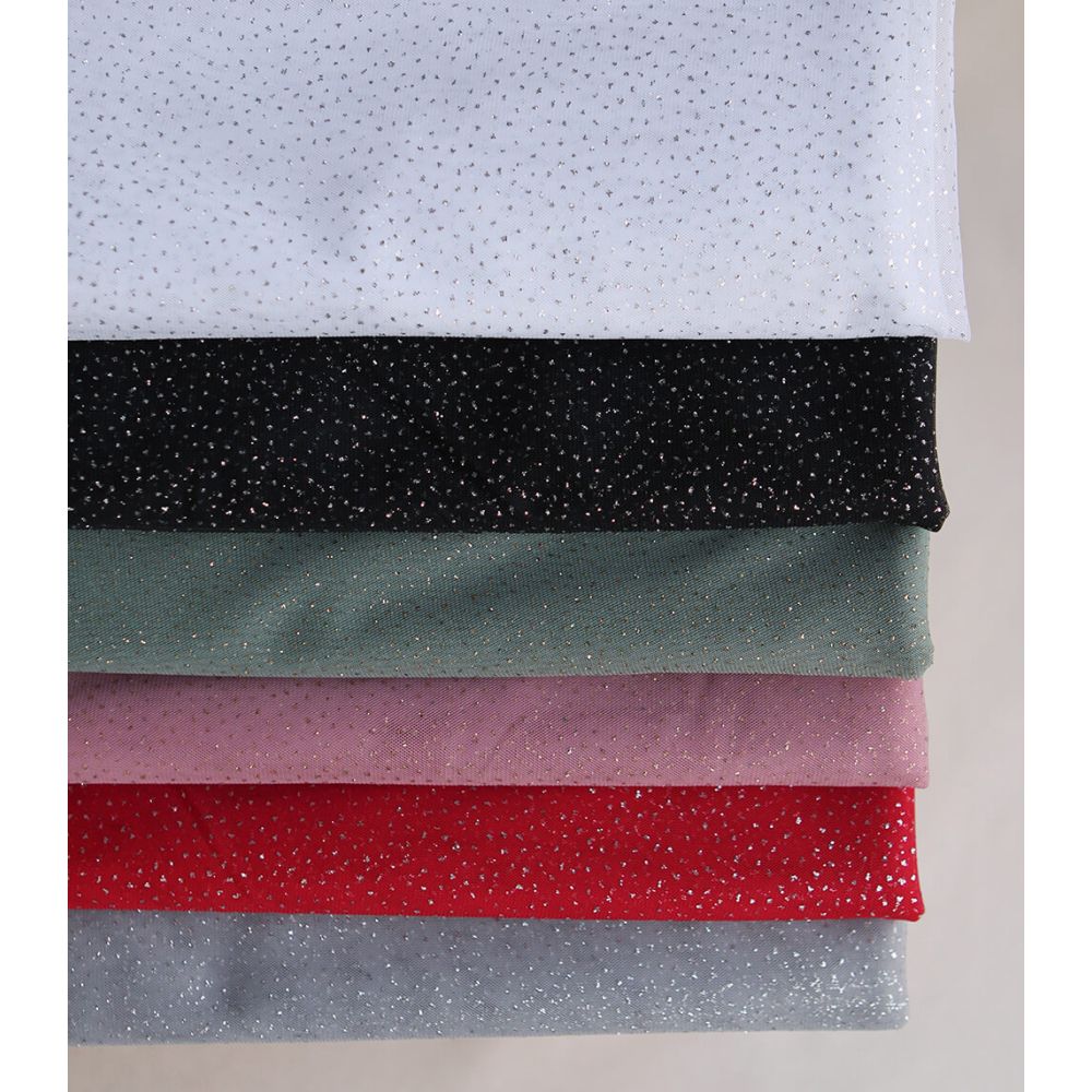 Tulle souple blanc / argenté