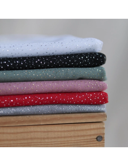 Tulle souple blanc / argenté