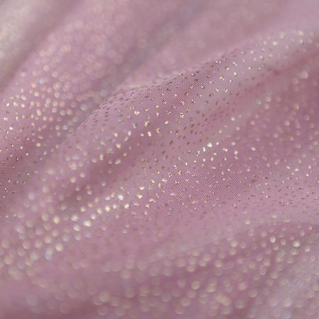 Tulle souple vieux rose / doré