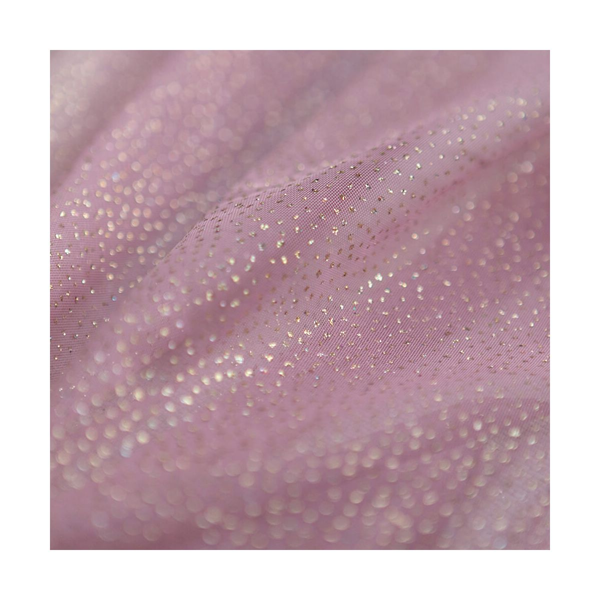 Tulle souple vieux rose / doré