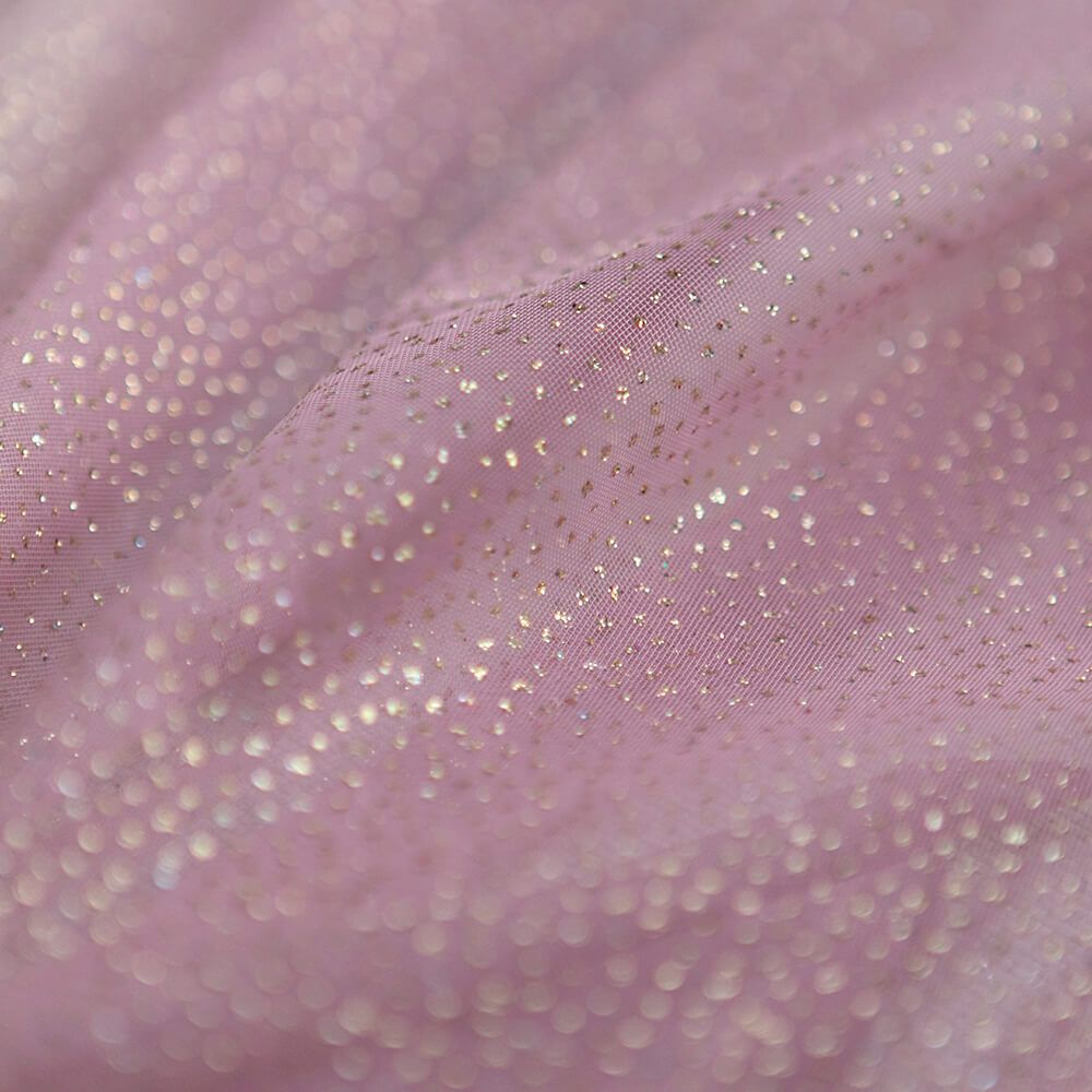 Tulle souple vieux rose / doré