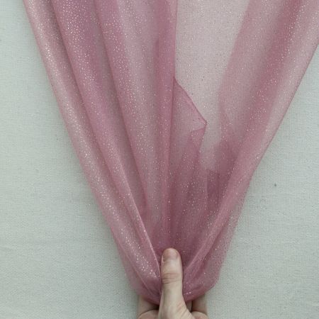 Tulle souple vieux rose / doré