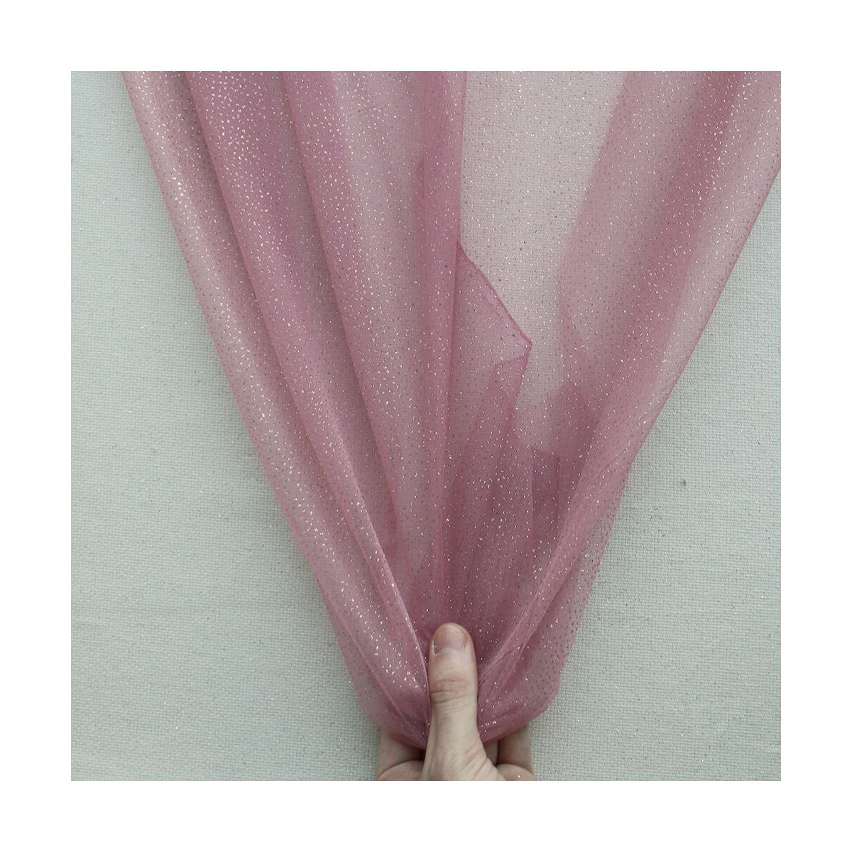Tulle souple vieux rose / doré