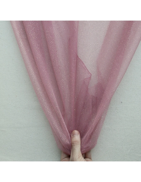 Tulle souple vieux rose / doré