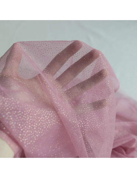 Tulle souple vieux rose / doré