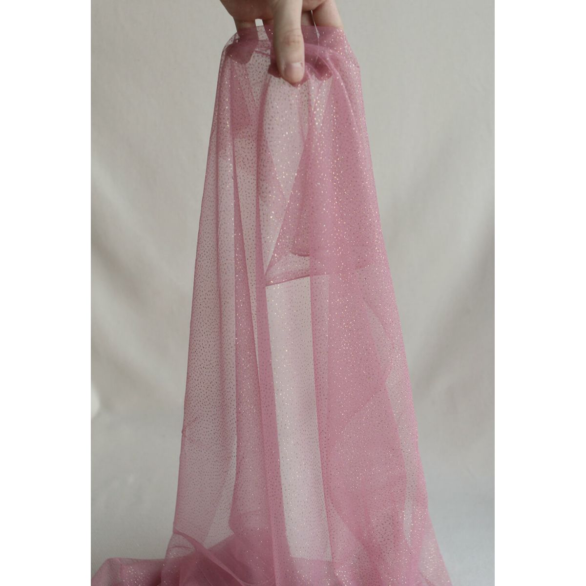 Tulle souple vieux rose / doré