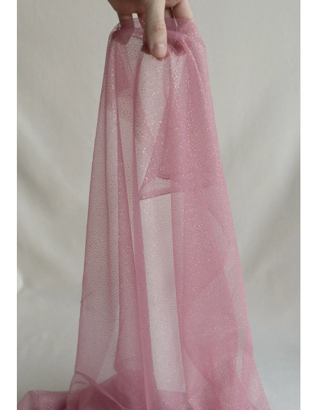 Tulle souple vieux rose / doré