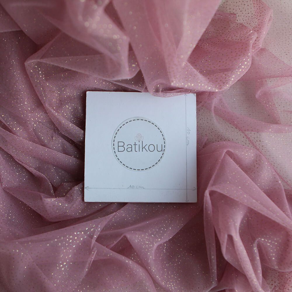 Tulle souple vieux rose / doré