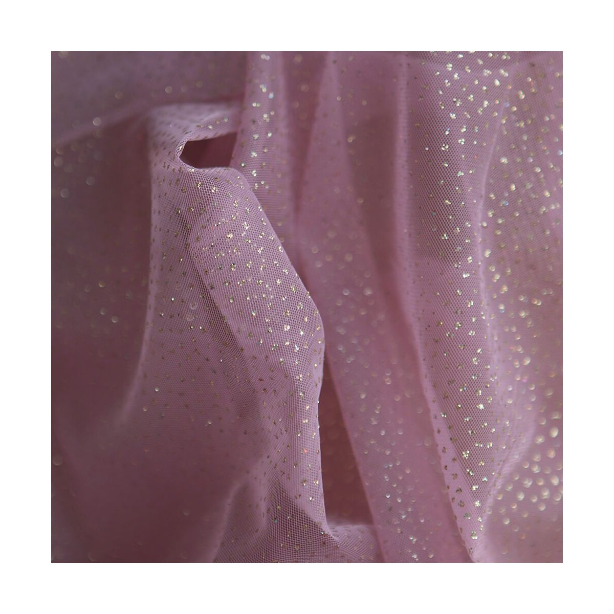 Tulle souple vieux rose / doré