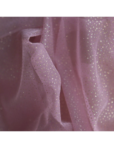 Tulle souple vieux rose / doré