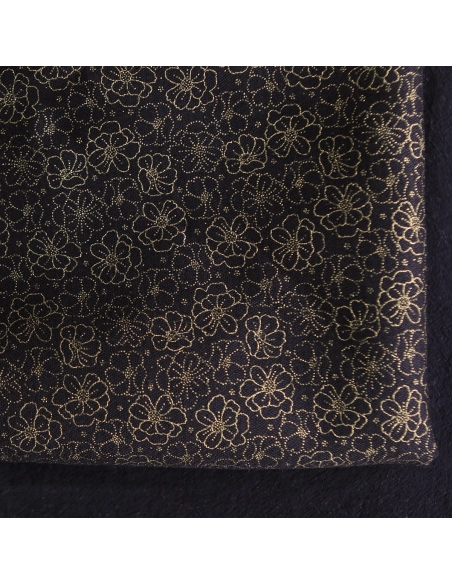 Tissu viscose coton doré lurex automne hiver couture fêtes noel doré