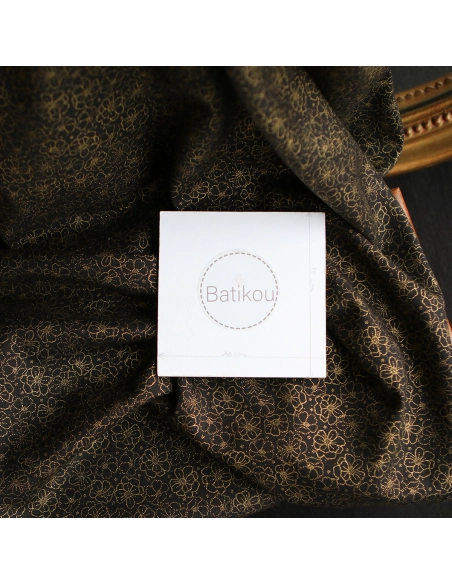 Tissu viscose coton doré lurex automne hiver couture fêtes noel doré