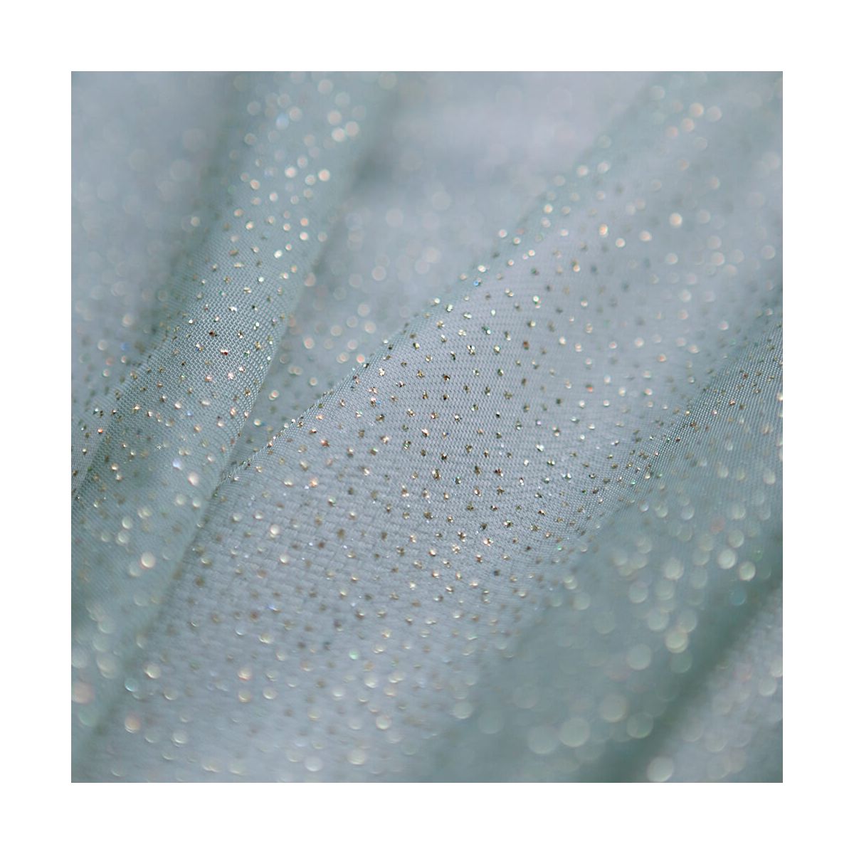 Tulle souple vert sauge / doré