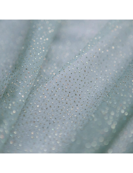 Tulle souple vert sauge / doré