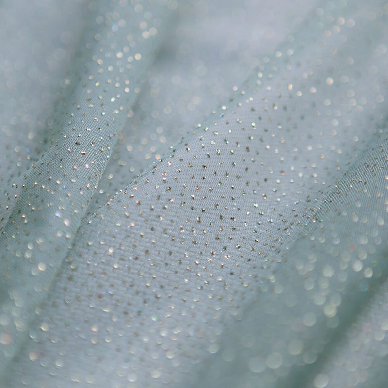 Tulle souple vert sauge / doré