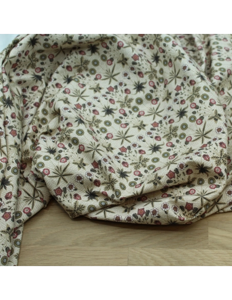 Jersey de coton motif branches vert