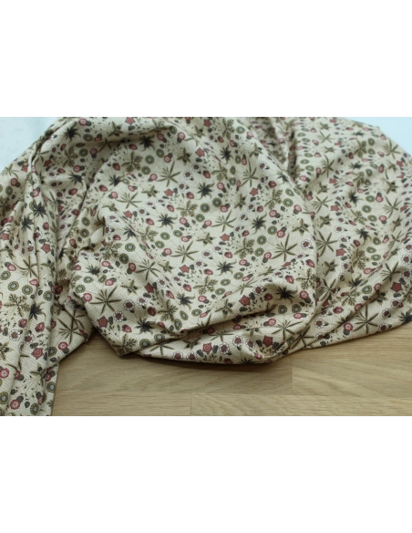 Jersey de coton motif branches vert