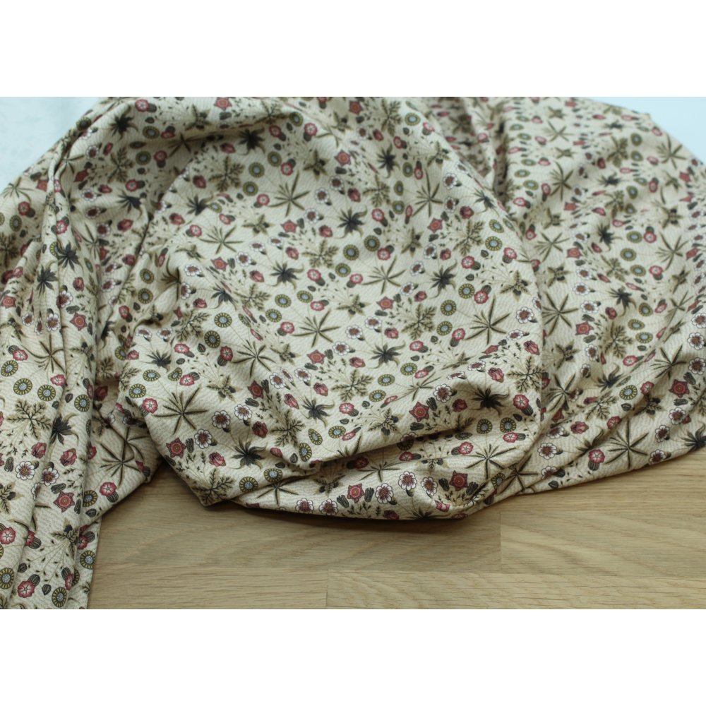 Jersey de coton motif branches vert