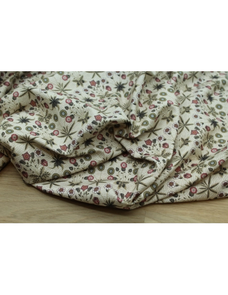 Jersey de coton motif branches vert