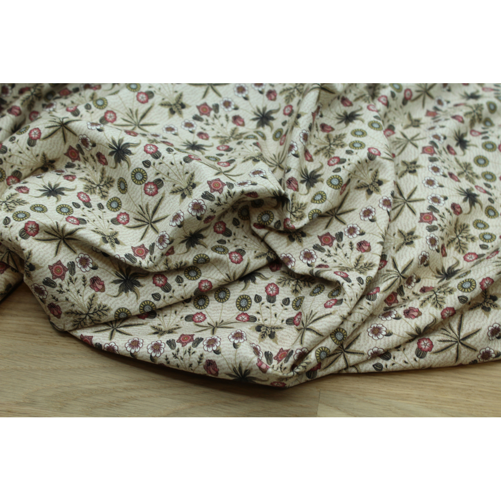 Jersey de coton motif branches vert