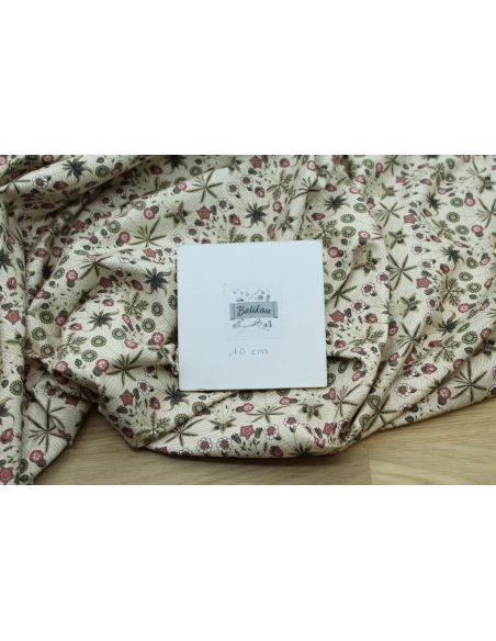 Jersey de coton motif branches vert