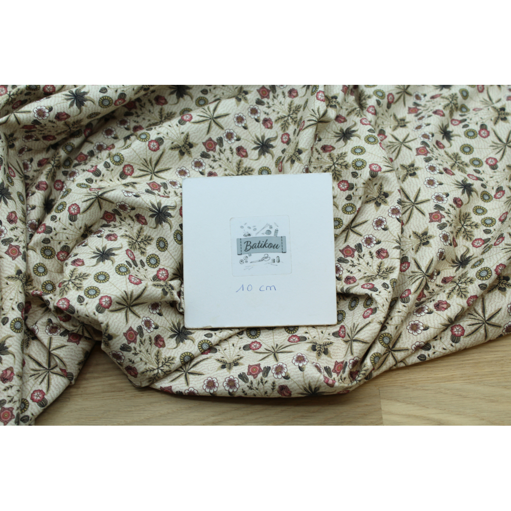 Jersey de coton motif branches vert