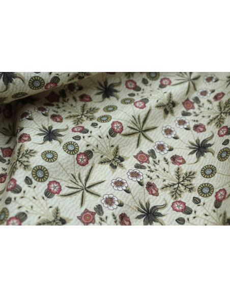 Jersey de coton motif branches vert