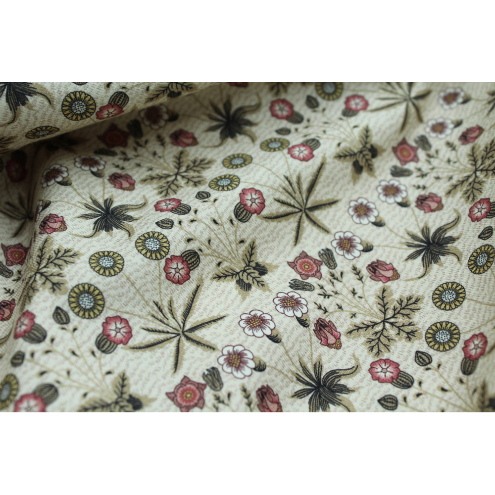 Jersey de coton motif branches vert