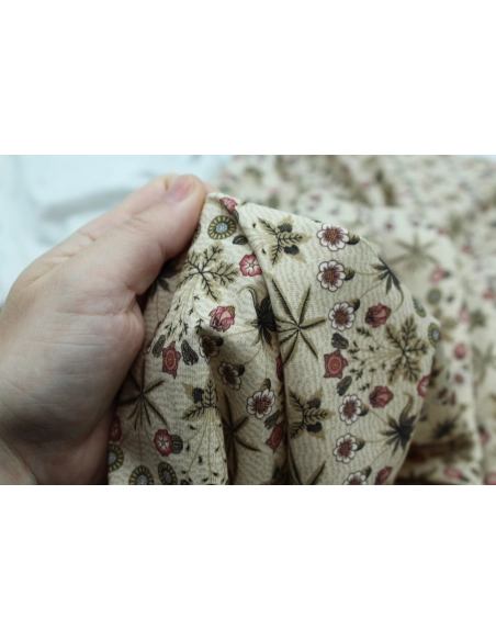 Jersey de coton motif branches vert