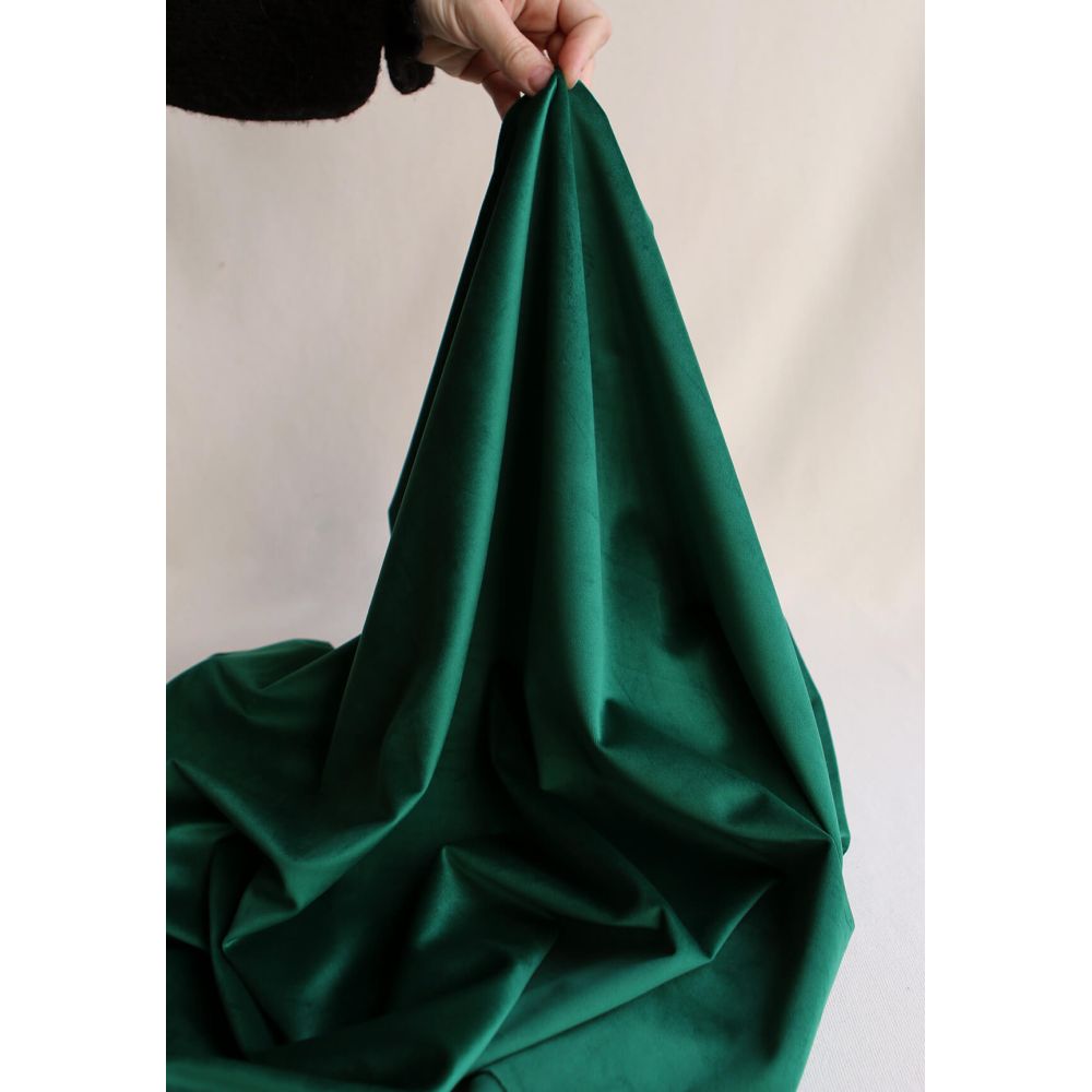 Velours ras coloris émeraude