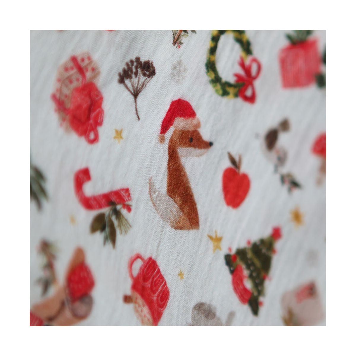 Goupix - Double gaze de coton fond crème motif fleuri