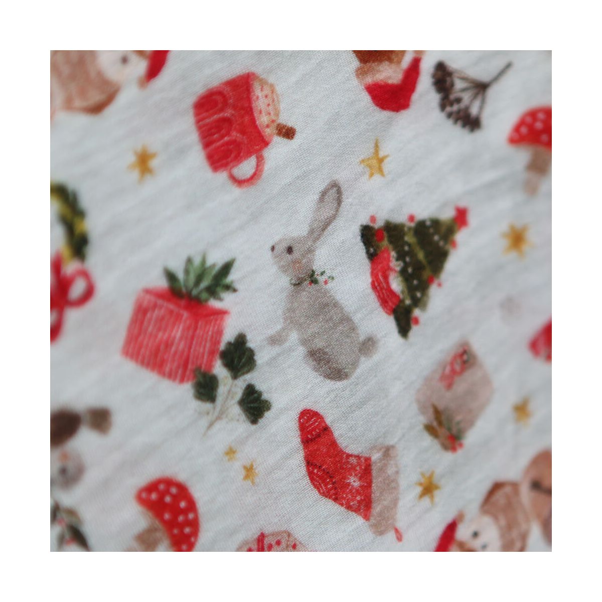 Goupix - Double gaze de coton fond crème motif fleuri