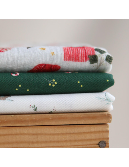 Goupix - Double gaze de coton fond crème motif fleuri