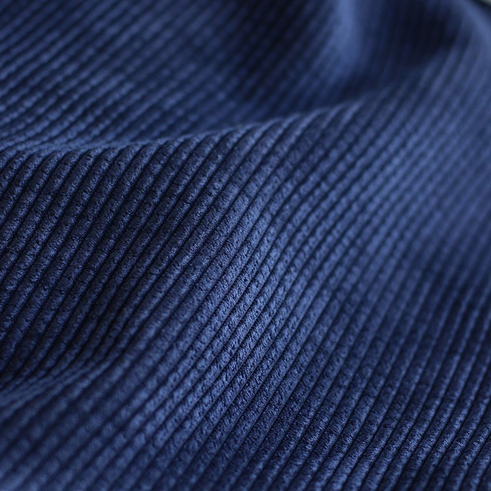 Norton - Velours à côtes doublé moumoute / fourrure bleu marine