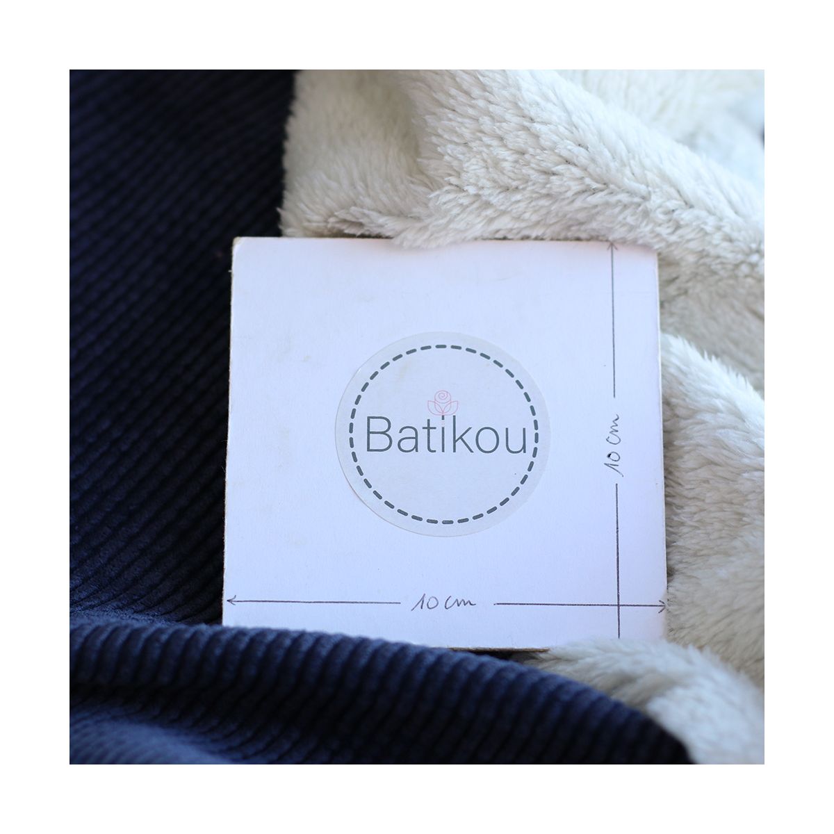 Norton - Velours à côtes doublé moumoute / fourrure bleu marine