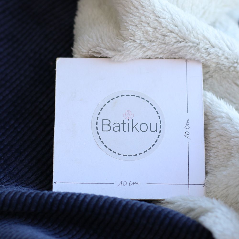 Norton - Velours à côtes doublé moumoute / fourrure bleu marine