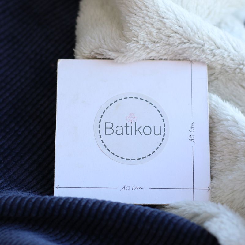 Norton - Velours à côtes doublé moumoute / fourrure bleu marine