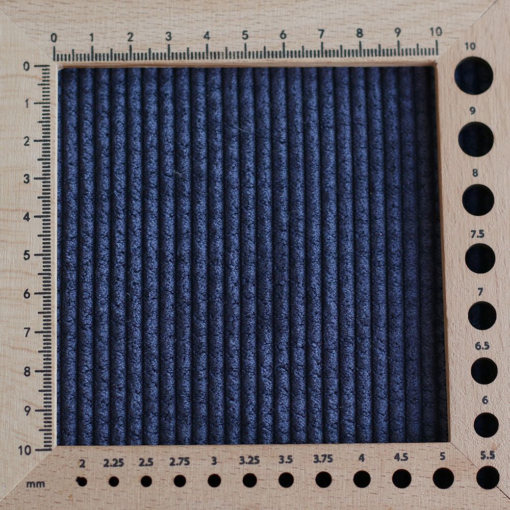 Norton - Velours à côtes doublé moumoute / fourrure bleu marine