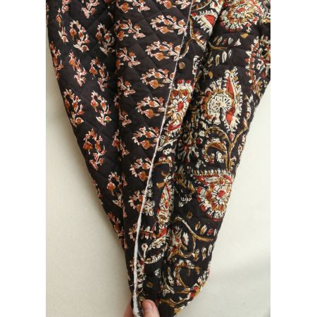 copy of Rani & Pallavi - Tissu indien matelassé double face coton hand block teal largeur 100cm