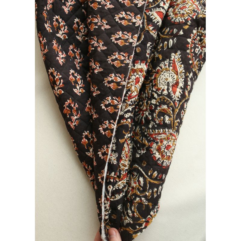 copy of Rani & Pallavi - Tissu indien matelassé double face coton hand block teal largeur 100cm