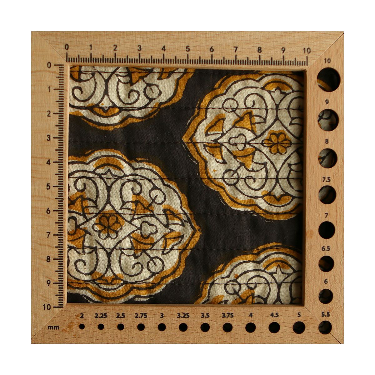 copy of Nisha & rayures - Tissu indien matelassé double face coton hand block teal largeur 100cm